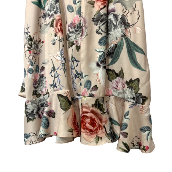 Revolve Majorelle Salsa Dress Blush Pink Floral Print Mini Dress Ruffled Medium - Picture 13 of 16